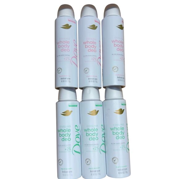 dove Other - New-Dove Cooling Whole Body Deodorant Spray + 2% Glycerin & Vitamin C Lot of 6